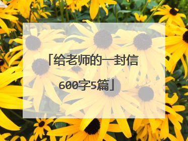 给老师的一封信600字5篇