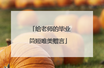 给老师的毕业简短唯美赠言