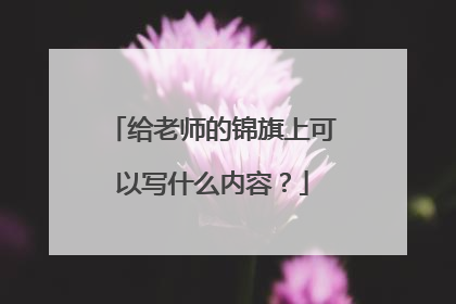 给老师的锦旗上可以写什么内容？