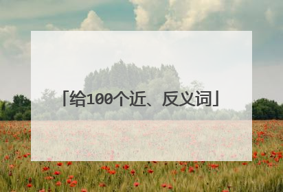 给100个近、反义词