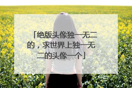 绝版头像独一无二的，求世界上独一无二的头像一个