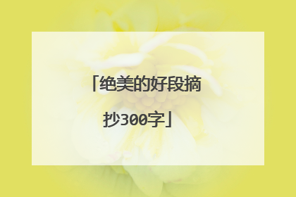 绝美的好段摘抄300字