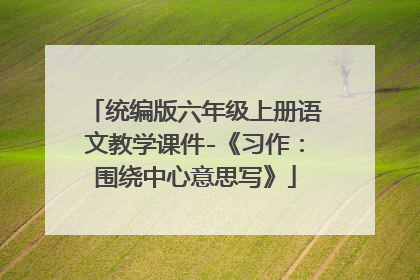 统编版六年级上册语文教学课件-《习作:围绕中心意思写》