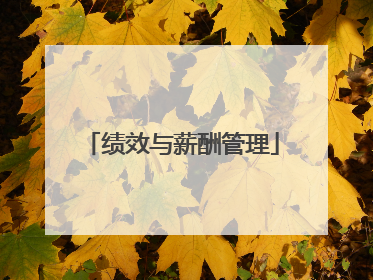 绩效与薪酬管理