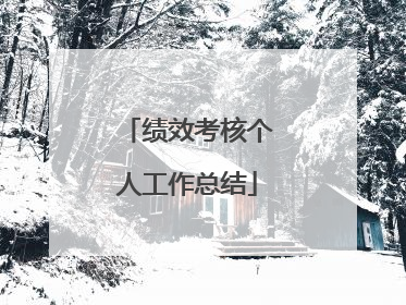 绩效考核个人工作总结