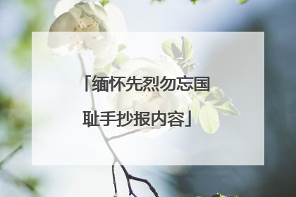 缅怀先烈勿忘国耻手抄报内容