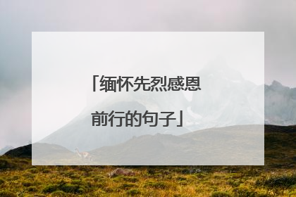 缅怀先烈感恩前行的句子