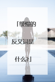 缓慢的反义词是什么?