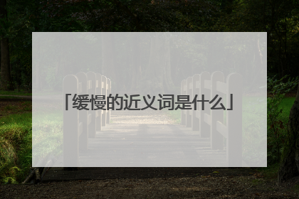 缓慢的近义词是什么