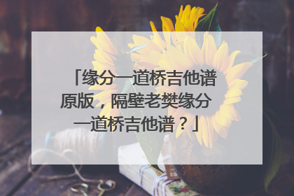 缘分一道桥吉他谱原版，隔壁老樊缘分一道桥吉他谱？