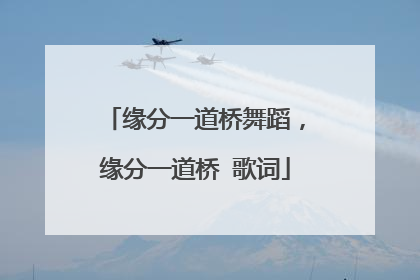 缘分一道桥舞蹈,缘分一道桥 歌词