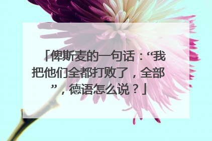 俾斯麦的一句话：“我把他们全都打败了，全部”，德语怎么说？