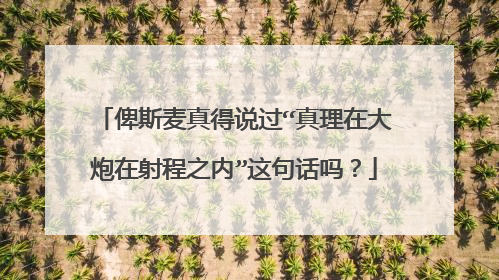 俾斯麦真得说过“真理在大炮在射程之内”这句话吗?