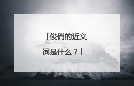 俊俏的近义词是什么?