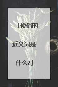 俊俏的近义词是什么?