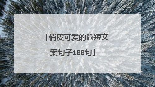 俏皮可爱的简短文案句子100句