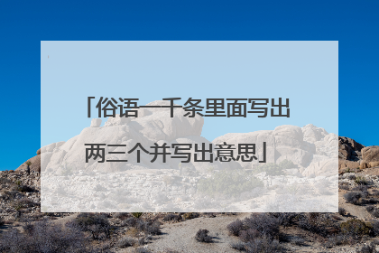 俗语一千条里面写出两三个并写出意思