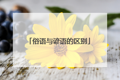 俗语与谚语的区别