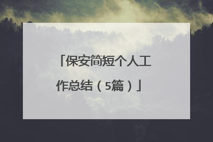 保安简短个人工作总结（5篇）