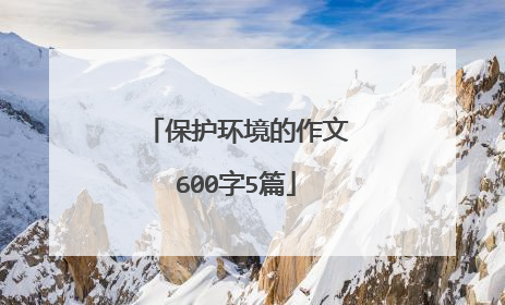 保护环境的作文600字5篇