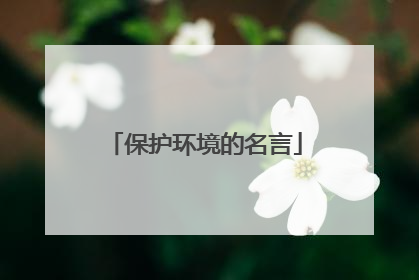 保护环境的名言
