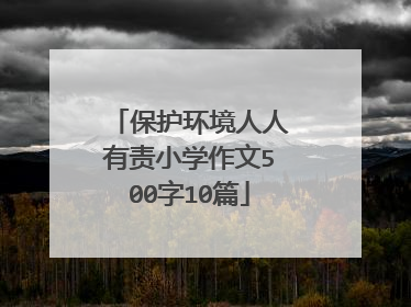 保护环境人人有责小学作文500字10篇