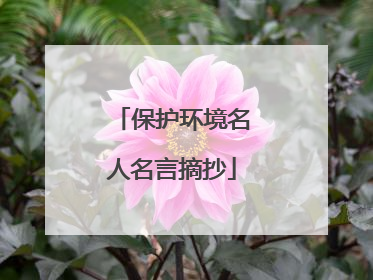 保护环境名人名言摘抄