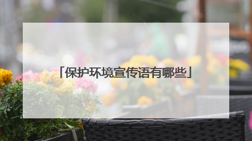 保护环境宣传语有哪些