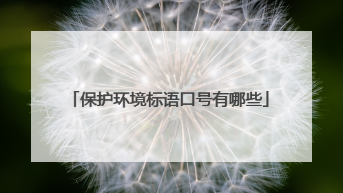 保护环境标语口号有哪些