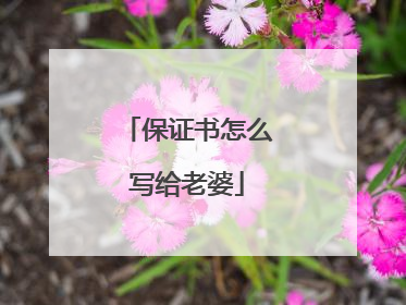 保证书怎么写给老婆