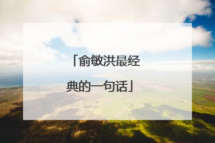 俞敏洪最经典的一句话