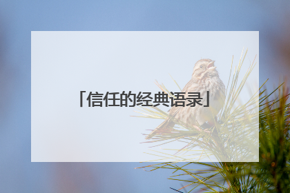信任的经典语录