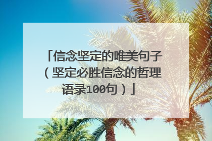 信念坚定的唯美句子（坚定必胜信念的哲理语录100句）