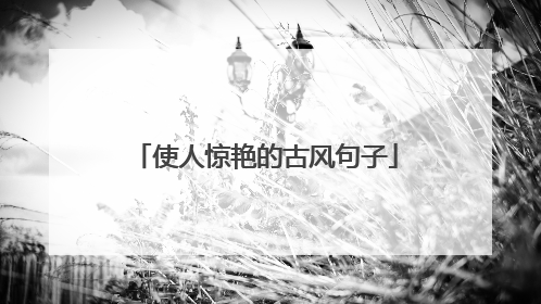 使人惊艳的古风句子