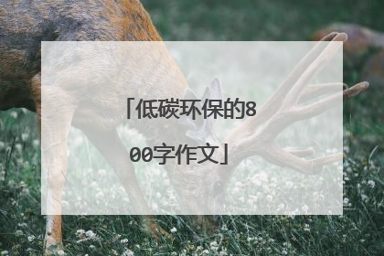低碳环保的800字作文