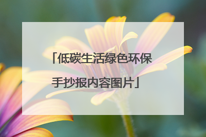 低碳生活绿色环保手抄报内容图片