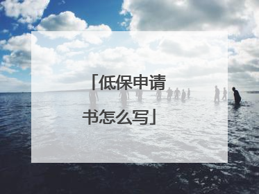 低保申请书怎么写