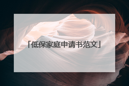 低保家庭申请书范文