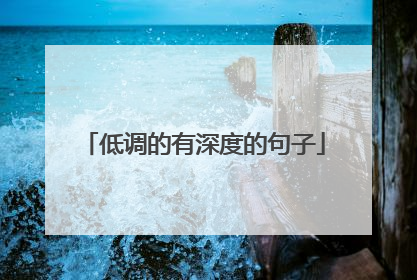 低调的有深度的句子