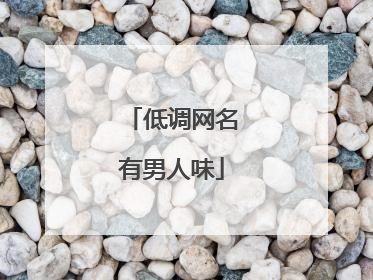 低调网名有男人味