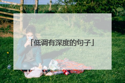 低调有深度的句子