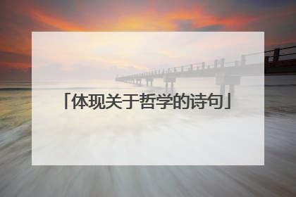 体现关于哲学的诗句