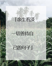 余生看淡一切善待自己的句子