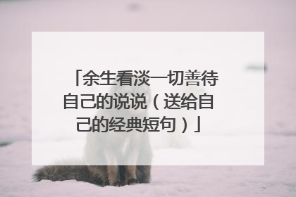 余生看淡一切善待自己的说说（送给自己的经典短句）