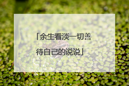 余生看淡一切善待自己的说说
