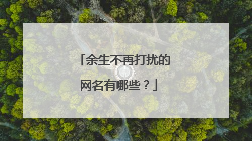 余生不再打扰的网名有哪些？