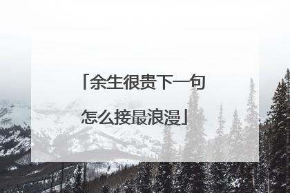 余生很贵下一句怎么接最浪漫