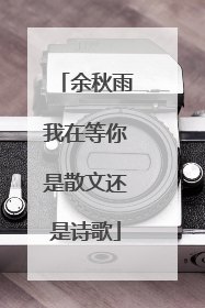 余秋雨我在等你是散文还是诗歌