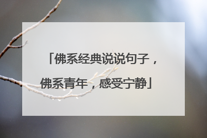 佛系经典说说句子，佛系青年，感受宁静