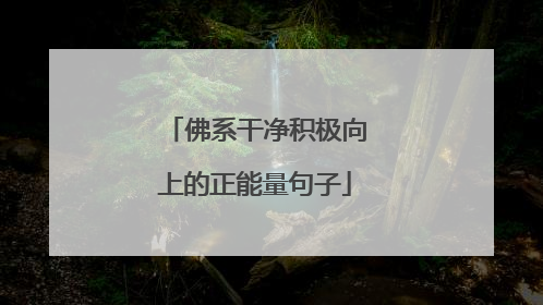 佛系干净积极向上的正能量句子